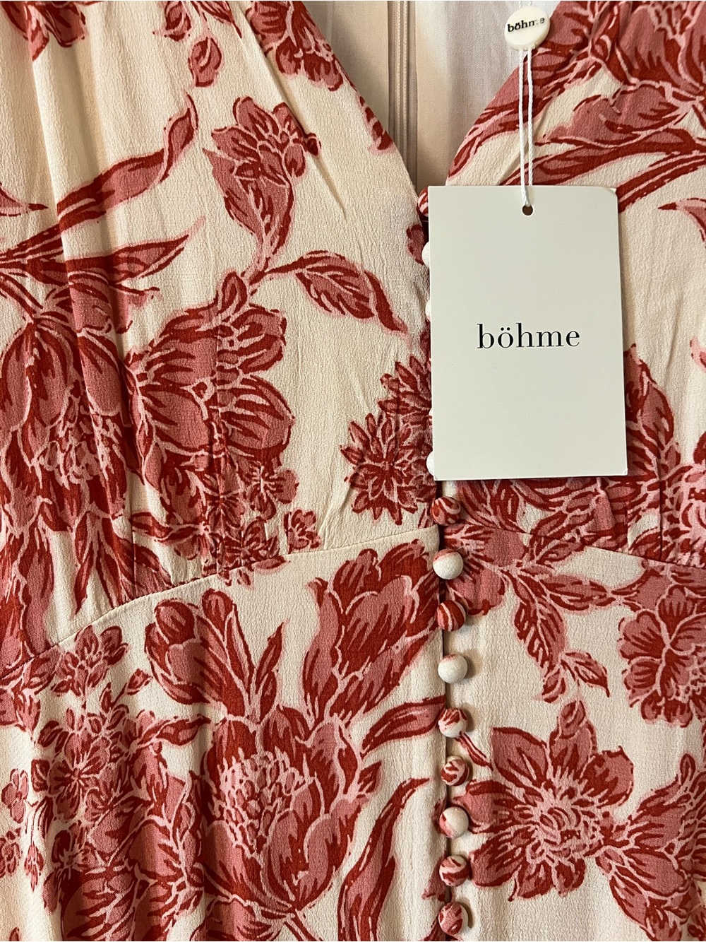 bohme Cream Maxi Dress with Rust Floral Print - Picture 3 of 5